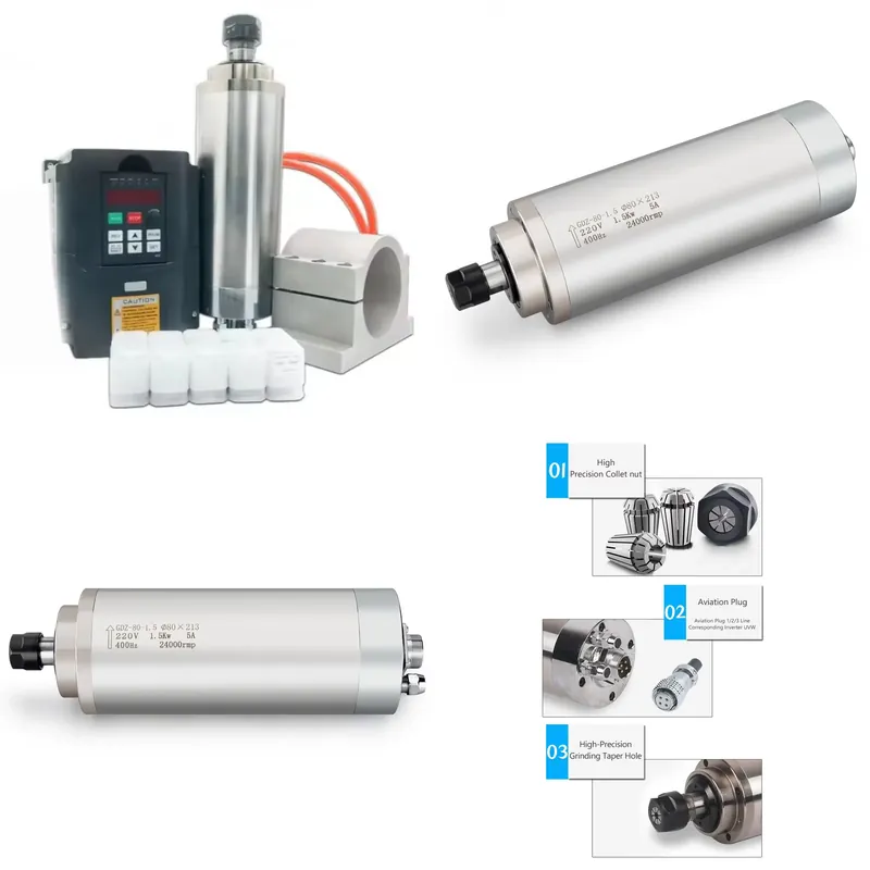 Cnc Spindle Motor - 2026 HOTラウンドタイプ65mm 80mm 24000RPM 1.5kw 1500W