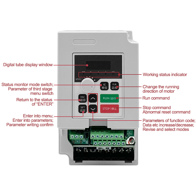 Cnc Spindle Motor - 1.5kw 110v/220v/380vac インバーター 2hp VFD 可変速